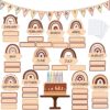 60 Pieces Boho Classroom Decor Birthday Bulletin Board Decorations Set Rainbow Bulletin Board Decor Classroom Chart Wall Decoration Cutouts for School Calendar Birthday Border (Dark Brown Series)