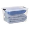 60 Qt Plastic Storage Bin with Lid, Stackable Storage Containers, Tote