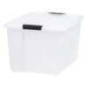 60 Quart Stack & Pull™ Plastic Storage Box with Buckles, Pearl