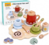 Wooden Red Tea Set Toys – Kids Pretend Play – Tea Party Set with Tea Cup Set and Play Kitchen Accessories – Montessori Toys – Cooking Set – Gift Set for Girls Boys