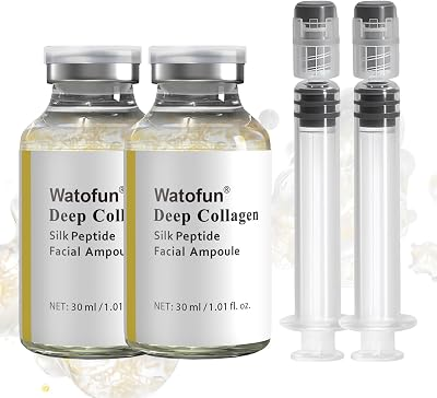 Silk Peptide Intensive Lifting Ampoule, Deep Collagen Silk Peptide Intensive Lifting Serum, Anti Aging Peptides Serum for Face Tightening, Lifting, Smoothing, Hydrating, 60ml/2.03