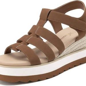 ATHLEFIT Espadrille Low Wedge Sandals