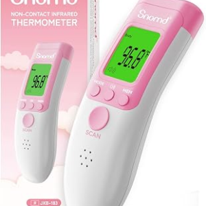 Digital Non-Contact Infrared Forehead Thermometer for Adults, Kids, and Baby, 3-in-1 Medical Grade Thermometer with Fever Indicator, Instant Reading, Backlit LCD Display