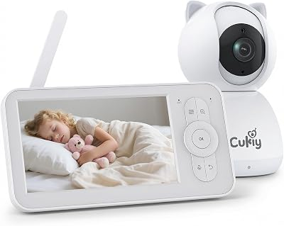 Baby Monitor with Camera and Audio, 5" Video Baby Monitor No WiFi, Secure FHSS Connection, Night Vision, 2-Way Talk, VOX Cry Detection, Temperature Sensor, Lullabies, Indoor