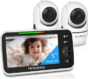 HelloBaby HB6550-2 5″ Dual Camera Baby Monitor No WiFi, Pan Tilt Zoom | Hack-Proof FHSS, 30H Battery, 1000ft Range, Easy Setup Travel-Portable, Night Vision, 2 Way Audio, VOX