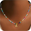 TREASURE BENDER Colorful Initial Necklace for Girls