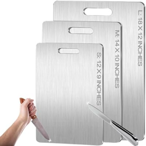 Titanium Cutting Board – 100% Pure Titanium Cutting Boards for Kitchen – Cutting Edge Hygiene & Durability, Home Cooking