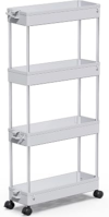 SPACEKEEPER Slim Rolling Storage Cart 4 Tier