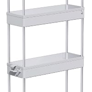 SPACEKEEPER Slim Rolling Storage Cart 4 Tier