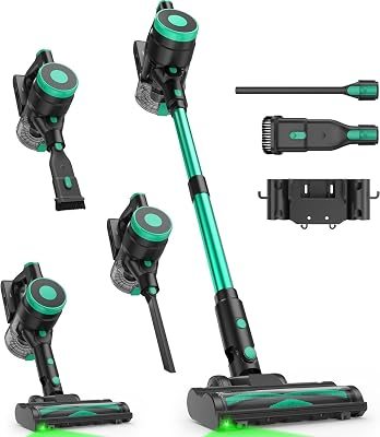 Zefiro 450W Cordless Vacuum Cleaner,45Mins Runtime Vacuum Cleaners for Home, Anti-Tangle and 1.5L Dust Cup, Lightweight Vacuum for Hardwood Floor Carpet Pet Hair