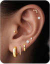 Gold Stud Hoop Earrings