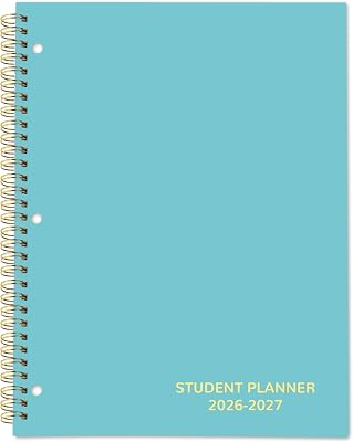 Student Planner 2026-2027 Monthly & Weekly School Planner 2026-2027 Student Planners Academic Year for Middle and High School, Aug 2026 - Jun 2027, 8.2" x 10.7", Academic Planners with Stickers & 3-Hole Punched - Blue