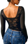REORIA Women Lace Back Crop Tops