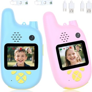 Video Walkie Talkies for Kids with Dual Cameras,2 Pack Rechargeable Kids Walkie Talkies Toys for Ages 3-9 Year Old Boy Girl, Birthday for 3 4 5 6 7 8 Year Old Boys Girls,Indoor&Outdoor