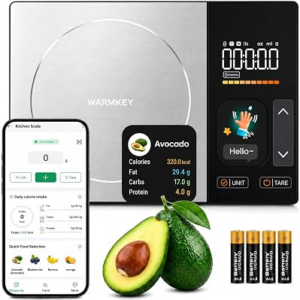 Smart Nutrition Food Scale with App, Color TFT Display for Calorie & Macro Tracking, Tracks 24 Nutrients, 1g/0.1oz Precision, 11lb/5kg Digital Kitchen Scale for Weight Loss, Keto & Meal Prep