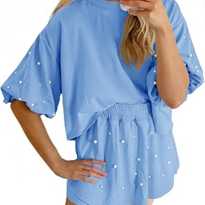 FISOEW Womens Summer Lounge Shorts Sets