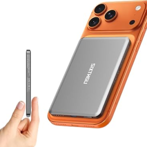 SIXTHGU Magnetic Portable Charger, Ultra Slim 5,000mAh Wireless Power Bank, PD 20W USB C Fast Charging, for Magsafe Battery Pack, PowerMag, Compatible with iPhone 16/15/14/13/12 Pr