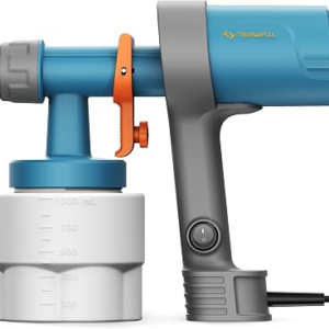 Tilswall Paint Sprayer, Shark 600 Ultra-Light HVLP Electric Spray Paint Gun with 3 Nozzles & 3 Patterns, Easy to Clean, Variable Flow Control, Ideal for Furniture, Cabinets, Fence, Walls, Doors, Deck