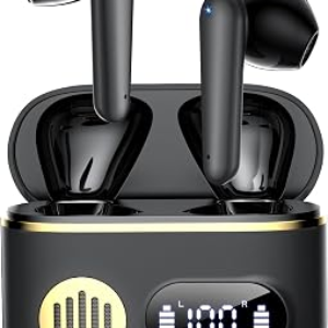 CoolJumper Wireless Bluetooth 6.1 Earbuds with Real-Time AI Assisted Translation, Digital LED Charging Case Waterproof Sport in Ear Headphones for Tra