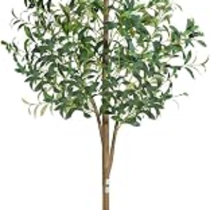 Olive Tree 6FT Fake Tree Faux Plants Indoor with Pot Artificial Tree Nearly Natural Olive Branches and Fruits for Living Room Home Office Decorations