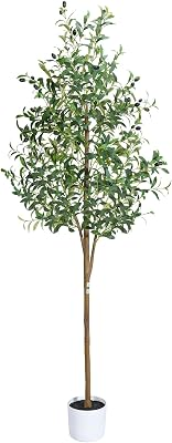 Olive Tree 6FT Fake Tree Faux Plants Indoor with Pot Artificial Tree Nearly Natural Olive Branches and Fruits for Living Room Home Office Decorations