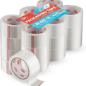 Simply Cool Packing Tape 18 Rolls, Clear Heavy Duty Shipping & Packaging Tape for Boxes, Moving, Mailing & Storage – Strong, 1.88” Wide x 60 Yards Per Roll, 1080 Yards Total