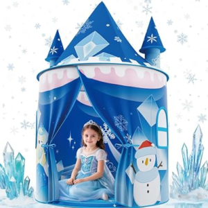 Skirfy Princess Play Tent, Frozen Toy for Girls, Ice Castle Kids Tent Indoor and Outdoor, Large Imaginative Playhouse for Toddler 3+,Christmas Birthday Thanksgiving Gift for Girls-64.2*41.3*41.3 inch