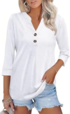 ZAAYOGARDEN 3/4 Sleeve V Neck Tops