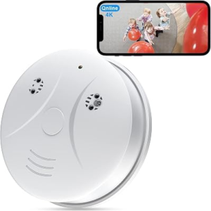 Kestanlora HD 1080P Camera Smoke Detector WiFi Cameras Wireless Small Nanny Cam with Motion Detection, Surveillance Indoor Camera for Home Security No Smoke Detect Function & No Audio