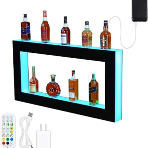 GARVEETECH Led Lighted Liquor Bottle Display Shelf