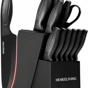 HENKELIVING 14-Piece Knife Set Built-in Sharpener Block