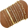 YEEZII 10 Pcs Gold Bracelets Set
