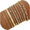 YEEZII 10 Pcs Gold Bracelets Set