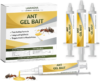 Ant Gel Bait, 4 Tubes x 10g, Ready-to-Use Ant Killer Gel for Indoor and Outdoor Use, Ant Control for Home, Cracks & Crevices, Control of Most Major Ants Species