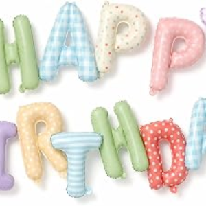 LANGASQUE Happy Birthday Balloon Banner