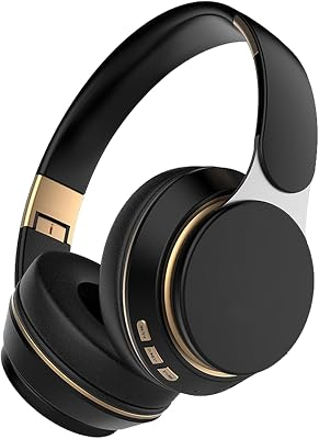 YUIOXDGL Wireless Bluetooth Headphones Over-Ear Foldable Headset – HiFi Stereo, Deep Bass, Portable Wireless Headphones with Hidden Mic for Travel, Office & Home (Black)