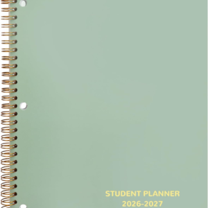 Student Planner 2026-2027 Monthly & Weekly School Planner 2026-2027 Student Planners Academic Year for Middle and High School, Aug 2026 – Jun 2027, 8.2″ x 10.7″, Academic Planners with Stickers & 3-Hole Punched – Green