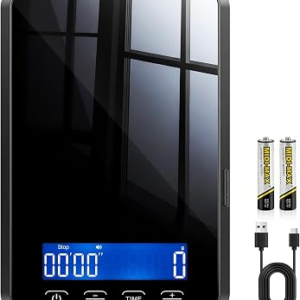 Letron Food Scale, 33 lb / 0.1 oz High Precision Kitchen Scale for Sourdough Bread, Built-in 7 Units, Timing & Tare Function, Rechargeable Digital Kitchen Scale for Food, Baking, Cooking