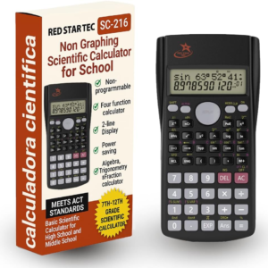 SC-216 Non-Graphing Scientific Calculator, Middle/High School, Fraction Key