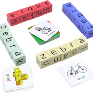 Humerry Spelling Games for Kids Ages 3-6, CVC Word Matching Letter Game, Phonics Learning Toy with 54 Flash Cards for Preschool Boys Girls