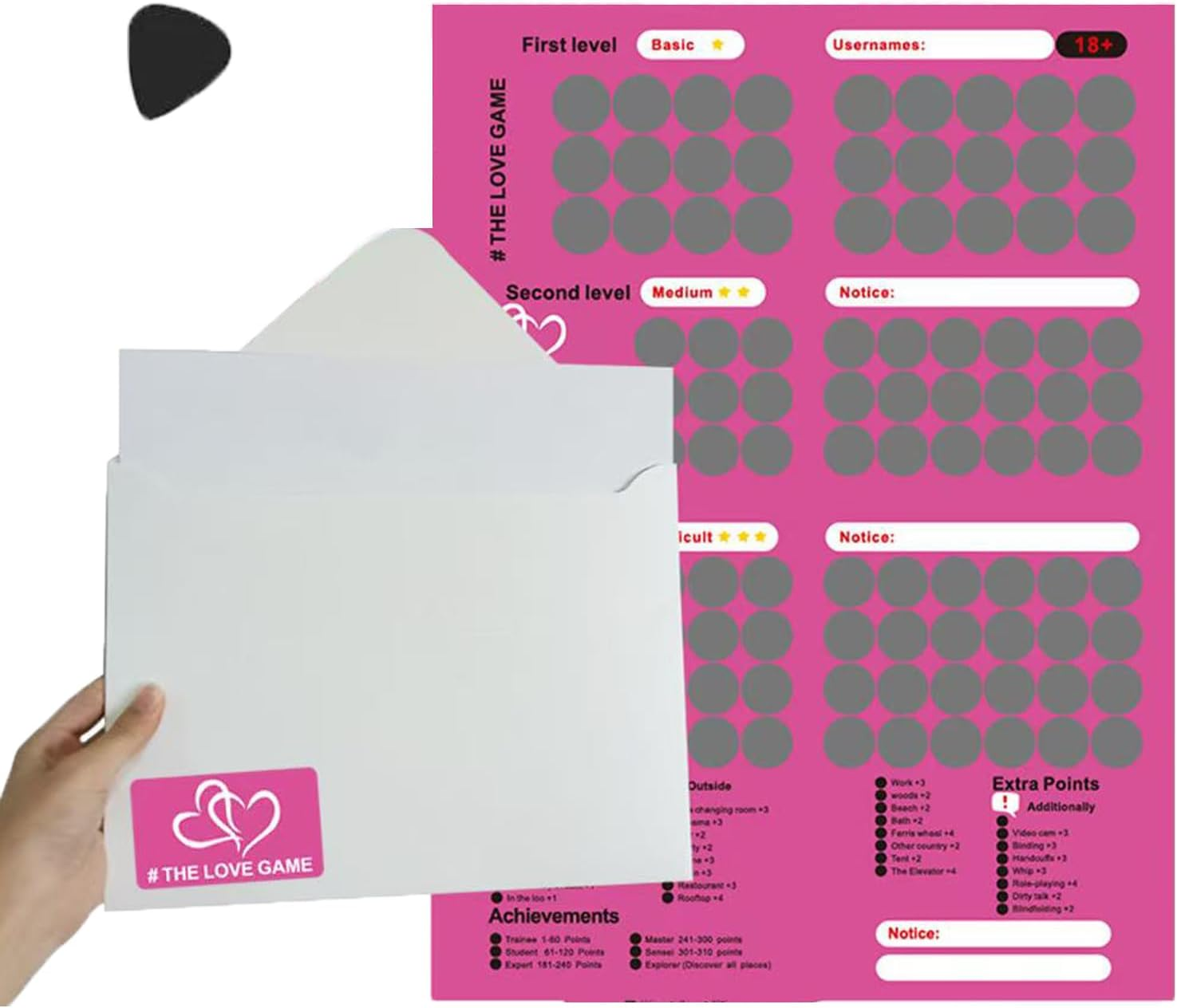 GUCOOKTIN Scratch Off Poster,104 Date Night Ideas, Date Night Scratch Off Cards,Perfect Addition And Decoration For The Bedroom Great Idea For Any Couple.(Pink)