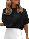 FISOEW Puff Short Sleeve Cropped Sweater