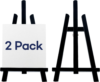 Artkey Black Wooden Display Easel Stand, 13 Inch Folding Tabletop A-Frame Mini Easels for Canvas, Photos, Wedding Signs & Menus, Solid Radiata Pine Wood, 2 Pack