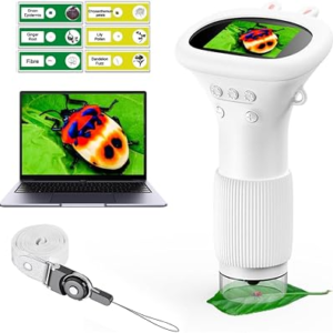 WINWEND Microscope for Kids – Portable Handheld Magnifying Glass for Girls | Mini Digital Microscope for Boys Educational Science Toys | Age 3 4 5 6 7 8 9 10 11 Years Old Kids Christmas Birthday Gifts