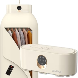 Portable Clothes Dryer, Clothes Dryer Hold 12 Items Up, With Time Setting、Remote Control, Portable Dryers For Laundry, Apartments, RV, Travel, Low noise、Energy Saving (White)