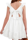 Stelle Girls Square Neck Flutter Sleeve Tie Back Dress