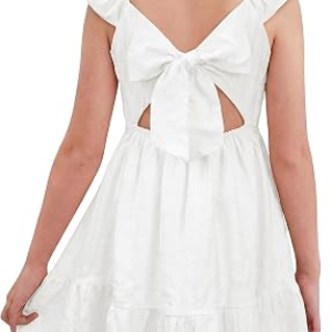 Stelle Girls Square Neck Flutter Sleeve Tie Back Dress