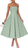 CARACILIA Strapless Semi Formal Midi Dress