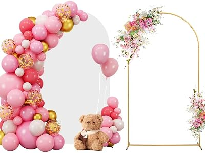 SUUWOEE Wedding Arch Backdrop Stand and White Arch Cover