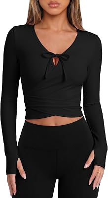 PHISOCKAT Womens Pilates Wrap Top